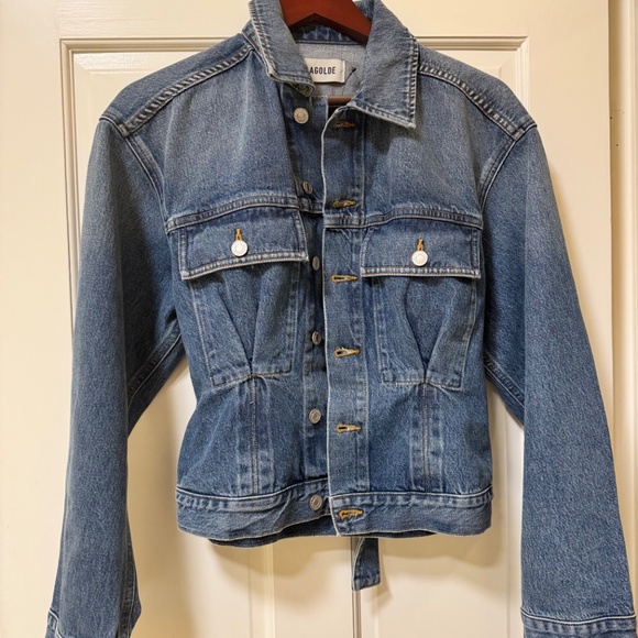 Agolde Zyla Cinch Denim Jacket in blue XS - Picture 4 of 6